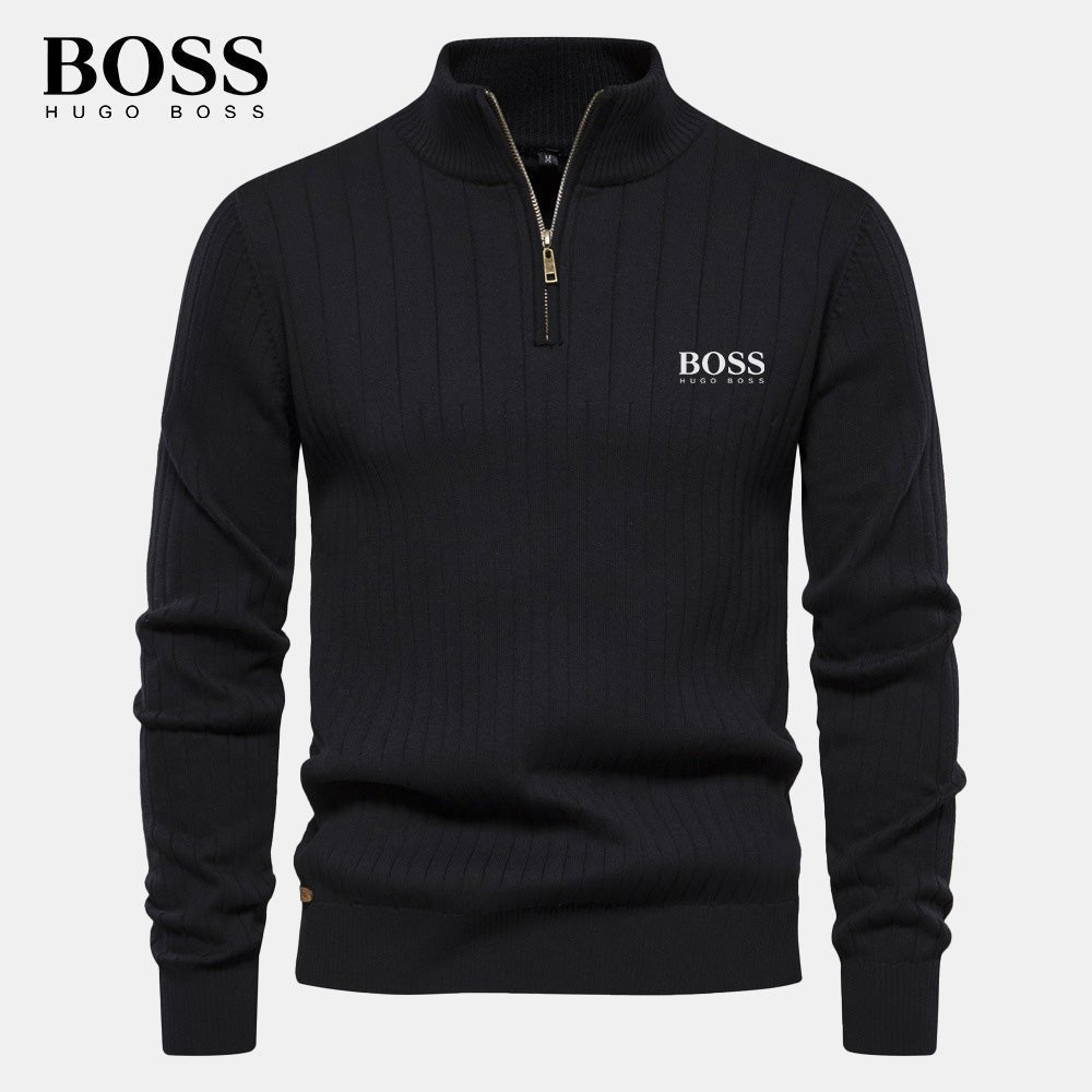 BS™ Ribbed Half-Zip Knit – Premium Men’s Sweater