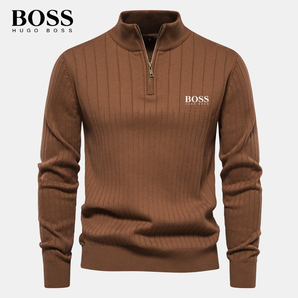 BS™ Ribbed Half-Zip Knit – Premium Men’s Sweater