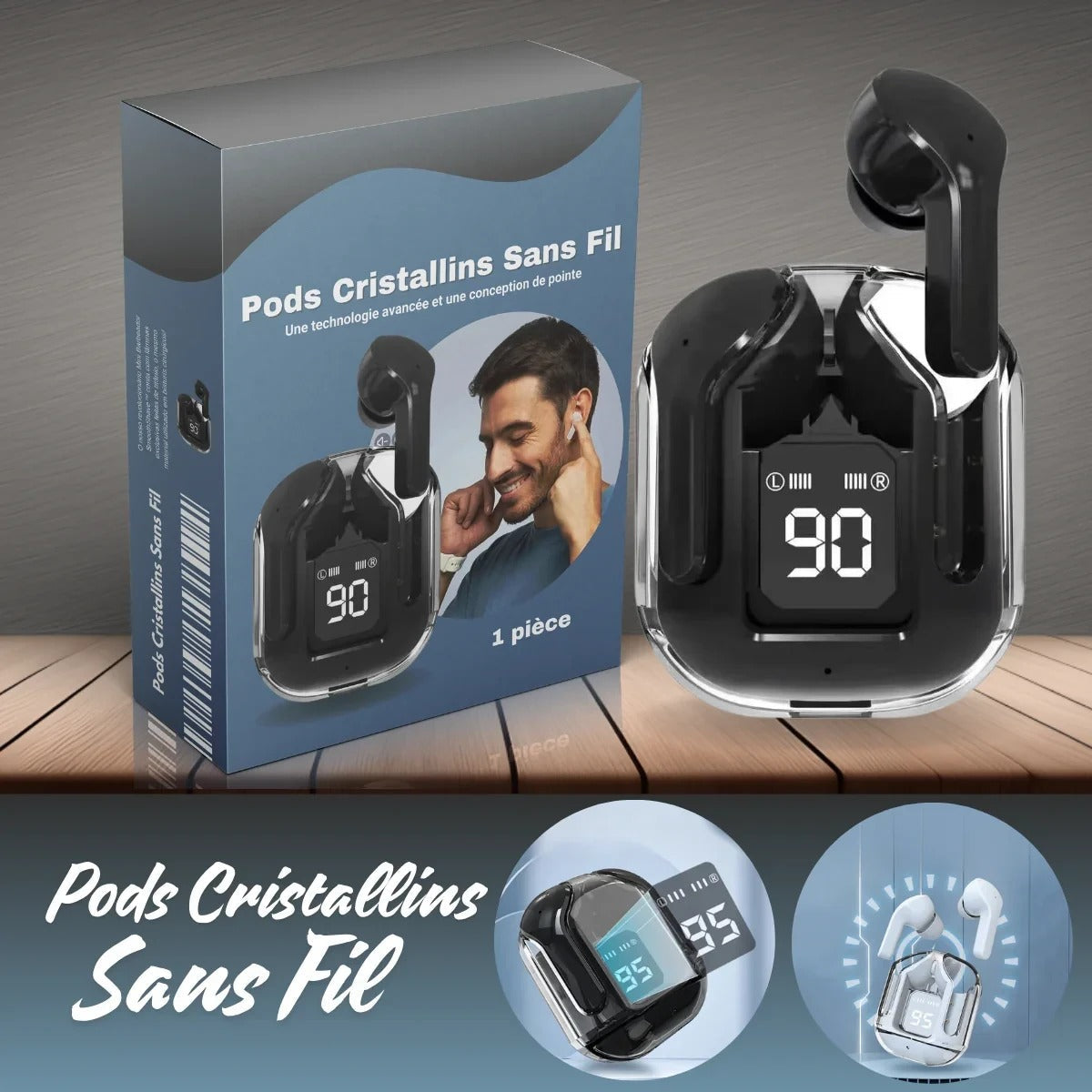 Pods Cristallins Sans Fil