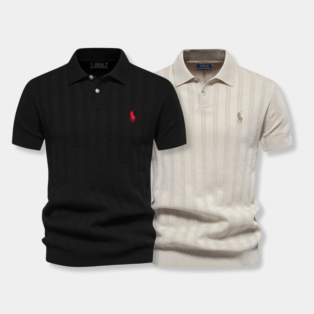Structured tricot polo shirt – Professional Line by R&L (set of 2)